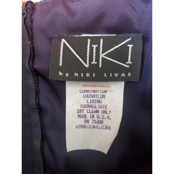 Niki by Niki Livas Vintage Navy Ombre Tulle Sparkly Formal Dress Gown, Size 12 - Picture 2 of 15